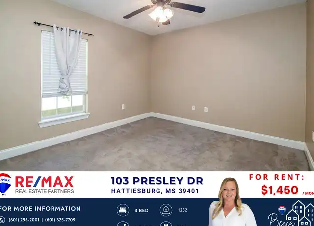 Property at 103 Presley Dr, Hattiesburg, MS, 39401, 3 beds, 2 baths, [object Object]