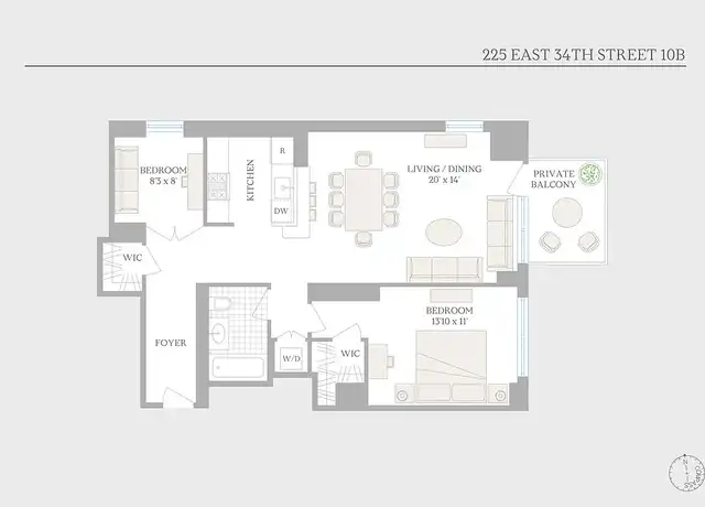 Property at 225 E 34th St Unit 10B, New York, NY, 10016, 2 beds, 1 bath, [object Object]