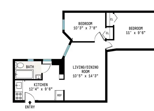 Property at 451 W 44th St Unit 36, New York, NY, 10036, 2 beds, 1 bath, [object Object]