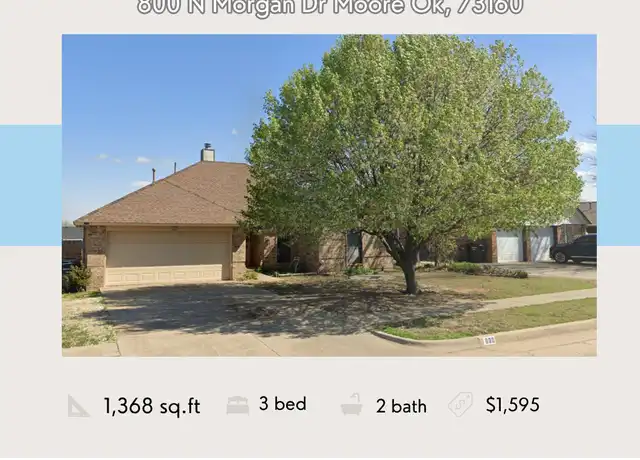 Property at 800 N Morgan Dr, Moore, OK, 73160, 3 beds, 2 baths, [object Object]