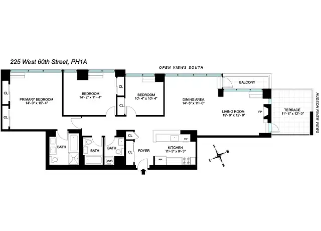 Property at 225 W 60th St Unit 1A, New York, NY, 10023, 3 beds, 2.5 baths, [object Object]