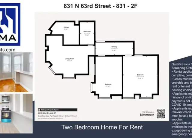 Property at 831 N 63rd St Unit 831 2F, Philadelphia, PA, 19151, 2 beds, 1 bath, [object Object]