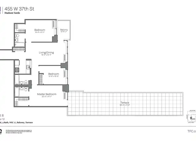 Property at 455 W 37th St Unit 1208, New York, NY, 10018, 3 beds, 3 baths, [object Object]
