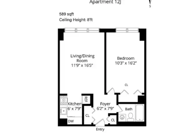 Property at 300 W 110th St Unit 12J, New York, NY, 10026, 1 bed, 1 bath, [object Object]