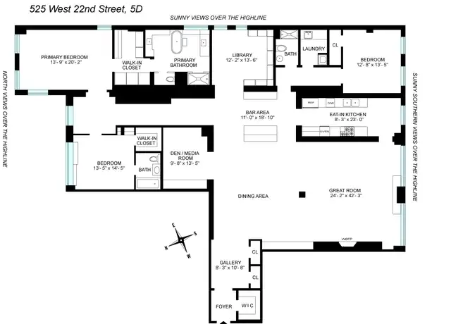 Property at 525 W 22nd St Unit 5D, New York, NY, 10011, 3 beds, 3 baths, [object Object]