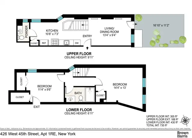 Property at 426 W 45th St Unit 1RE, New York, NY, 10036, 2 beds, 1.5 baths, [object Object]