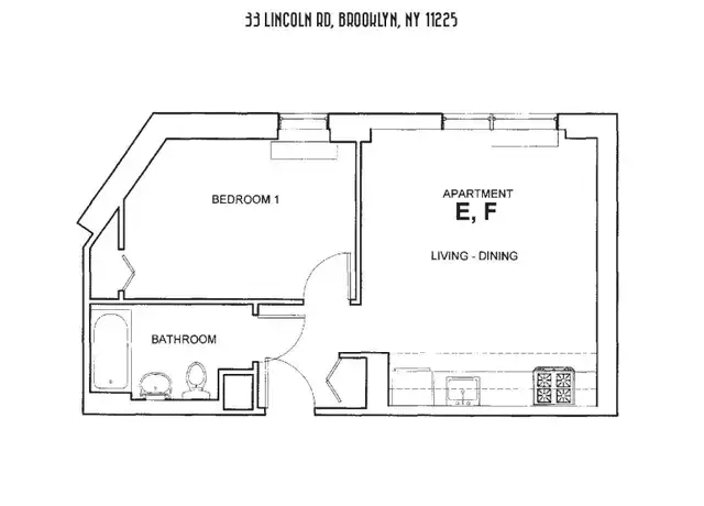 Property at 33 Lincoln Rd Unit 7E, Brooklyn, NY, 11225, 1 bed, 1 bath, [object Object]