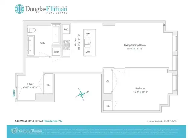 Property at 140 W 22nd St Unit 7A, New York, NY, 10011, 1 bed, 1 bath, [object Object]
