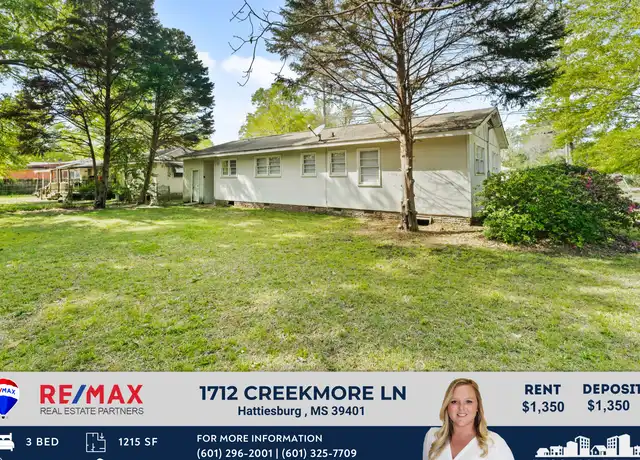Property at 1712 Creekmore Ln, Hattiesburg, MS, 39401, 3 beds, 1.5 baths, [object Object]