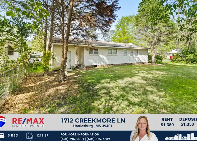 Property at 1712 Creekmore Ln, Hattiesburg, MS, 39401, 3 beds, 1.5 baths, [object Object]