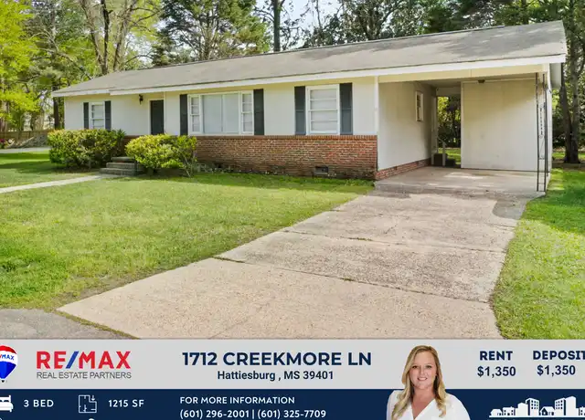Property at 1712 Creekmore Ln, Hattiesburg, MS, 39401, 3 beds, 1.5 baths, [object Object]