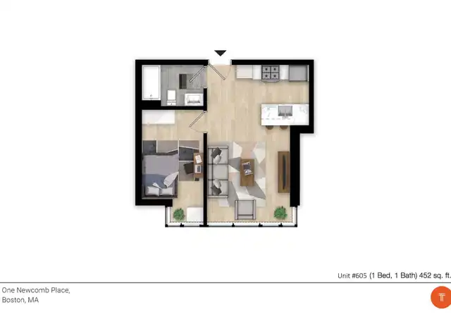 Property at 1 Newcomb St Unit 603, Roxbury, MA, 02118, 1 bed, 1 bath, [object Object]