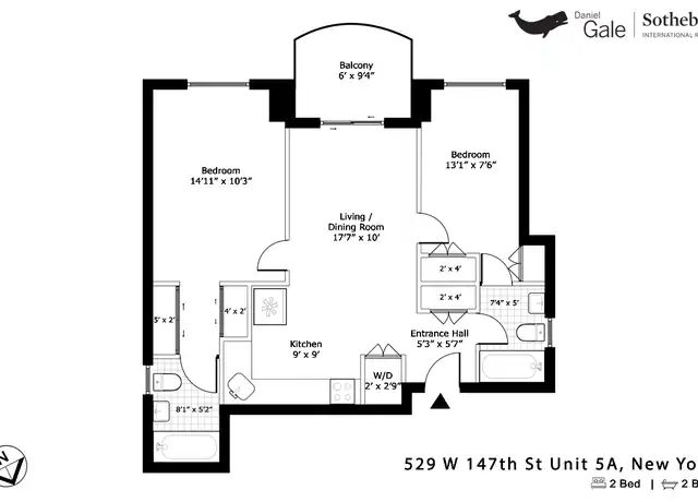 Property at 529 W 147th St Unit 5A, New York, NY, 10031, 2 beds, 2 baths, [object Object]