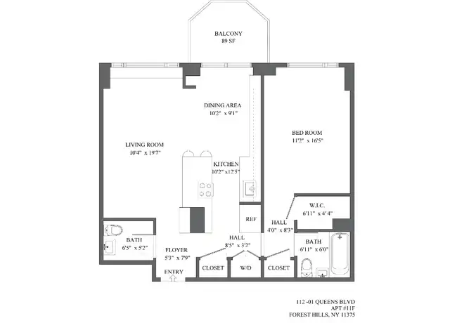 Property at 11201 Queens Blvd Unit 11F, Forest Hills, NY, 11375, 1 bed, 1.5 baths, [object Object]