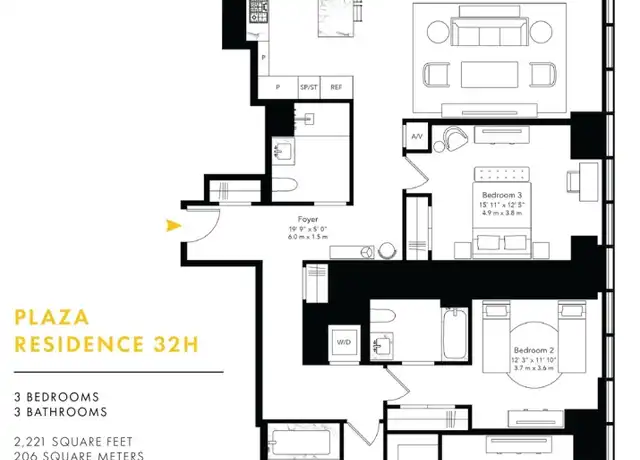 Property at 32 Hudson Yards Unit 32H, New York, NY, 10001, 3 beds, 3 baths, [object Object]