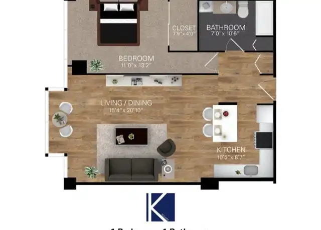 Property at 1749 N Wells St #1710, Chicago, IL, 60614, 1 bed, 1 bath, [object Object]