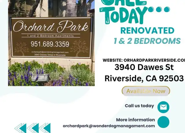 Property at Orchard Park Apts - 3940 Dawes St, Riverside, CA, 92503, 1-2 bed, 1 bath, [object Object]