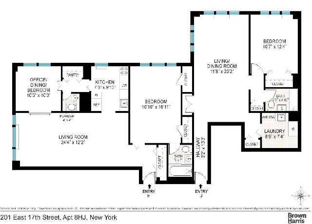 Property at 201 E 17th St Unit 8HJ, New York, NY, 10003, 3 beds, 2.5 baths, [object Object]