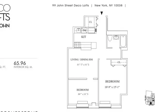 Property at 99 John St #810, New York, NY, 10038, 1 bed, 1 bath, [object Object]