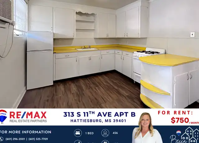 Property at 313 S 11th Ave Unit B, Hattiesburg, MS, 39401, 1 bed, 1 bath, [object Object]
