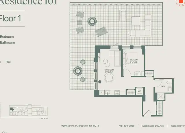 Property at 955 Sterling Pl Unit 101, Brooklyn, NY, 11213, 1 bed, 1 bath, [object Object]