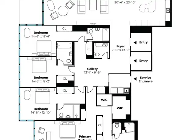Property at 56 Leonard St Unit 39W, New York, NY, 10013, 4 beds, 4.5 baths, [object Object]