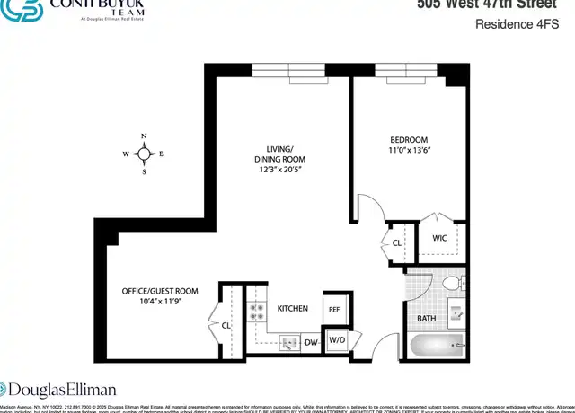 Property at 505 W 47th St Unit 4FS, New York, NY, 10036, 1 bed, 1 bath, [object Object]