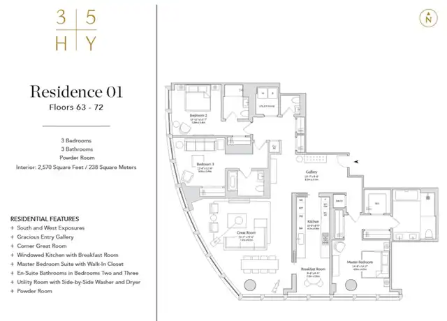 Property at 35 Hudson Yards #6801, New York, NY, 10001, 3 beds, 3.5 baths, [object Object]