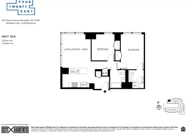 Property at 420 Kent Ave Unit 302, Brooklyn, NY, 11249, 2 beds, 2 baths, [object Object]