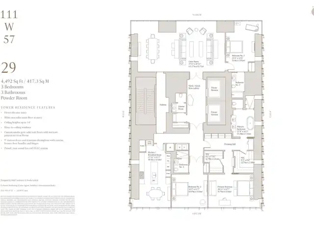Property at 111 W 57th St #29, New York, NY, 10019, 3 beds, 3.5 baths, [object Object]
