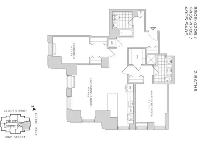 Property at 70 Pine St Unit 3605, New York, NY, 10005, 2 beds, 2 baths, [object Object]