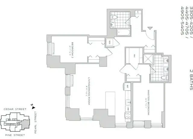 Property at 70 Pine St Unit 3605, New York, NY, 10005, 2 beds, 2 baths, [object Object]