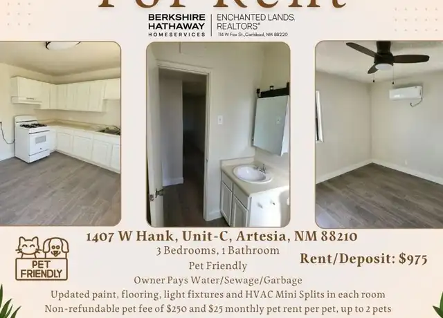 Property at 1407 W Hank Ave, Artesia, NM, 88210, 3 beds, 1 bath, [object Object]