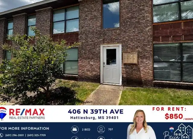 Property at 406 N 39th Ave, Hattiesburg, MS, 39401, 2 beds, 1 bath, [object Object]