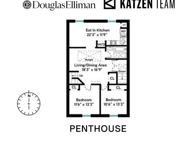 Property at 313 W 20th St Unit PH, New York, NY, 10011, 2 beds, 1 bath, [object Object]