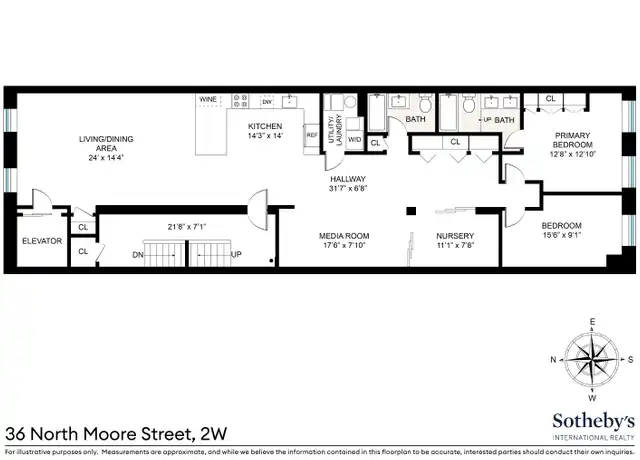 Property at 34 N Moore St Unit 2W, New York, NY, 10013, 3 beds, 2 baths, [object Object]