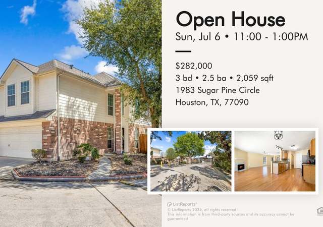 Property at 1983 Sugar Pine Cir, Houston, TX 77090, 3 beds, 2.5 baths