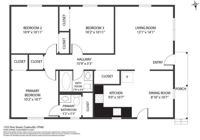 Photo of 1322 Vine St, Clarksville, TN 37040