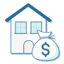 A home with a bag of money